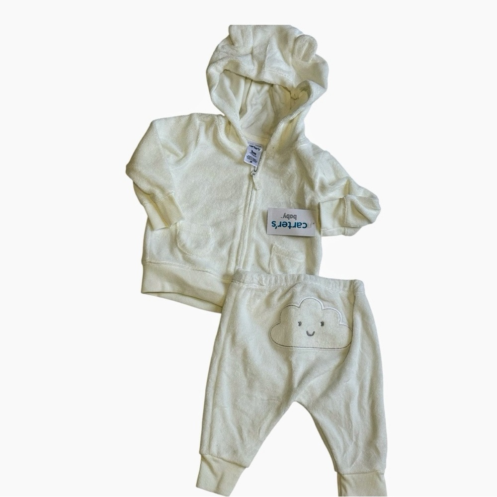 Carter's Cream Baby Hoodie and Pants Set